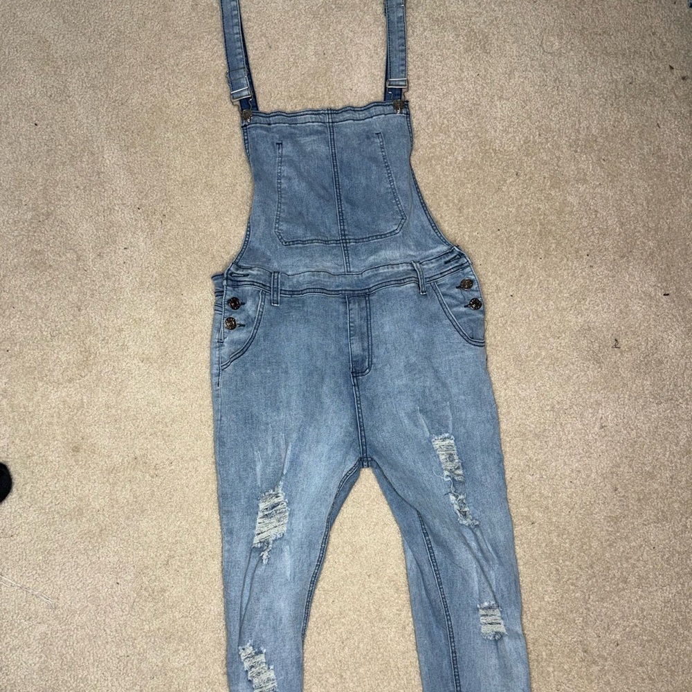 Forever 21 Light Blue Denim Overalls